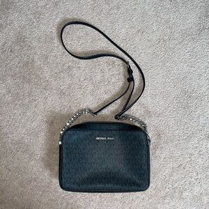 Michael Kors Black Monogram Crossbody Purse GUC